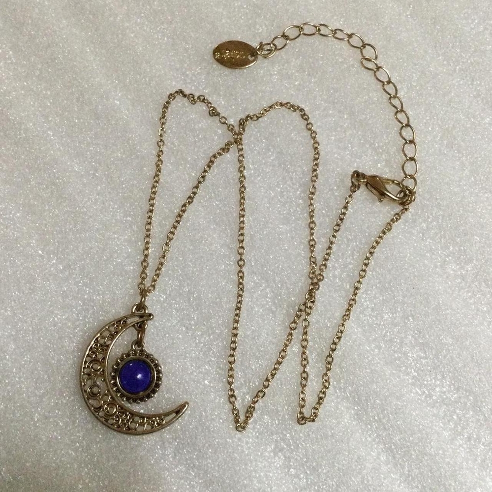Mood Stone Crescent Moon Necklace